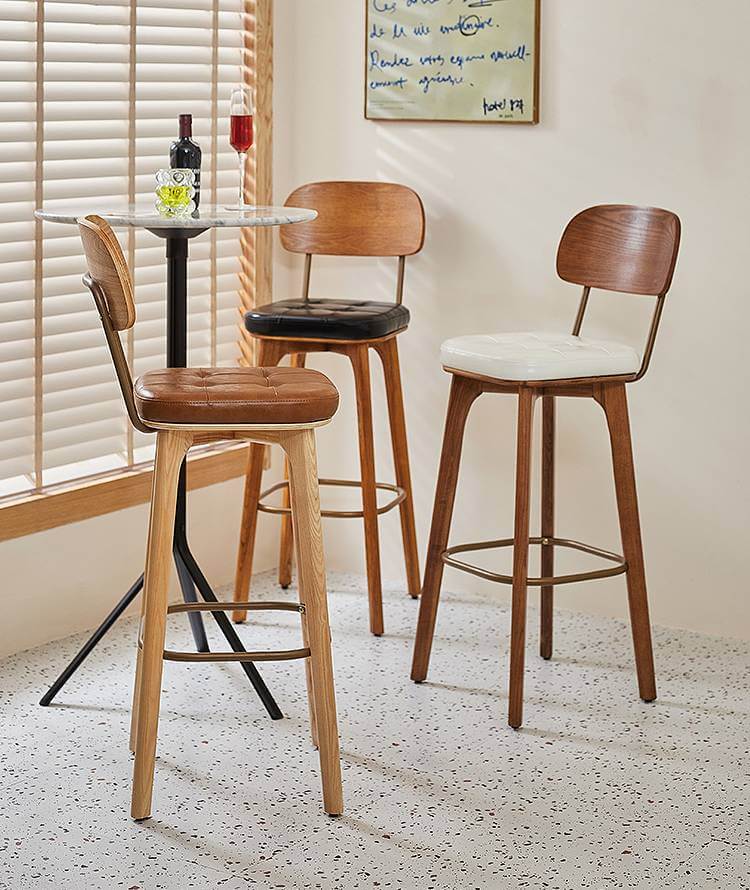 เก้าอี้บาร์ MY DOLLS HOUSE COCO 75 ซม. สีไม้เข้ม เบาะสีน้ำตาล_4